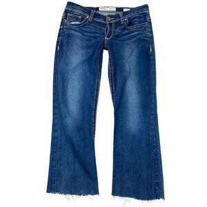 BKE Mens Payton Jeans 32x35.5 Blue Denim Classic Raw Hem Straight Leg Casual